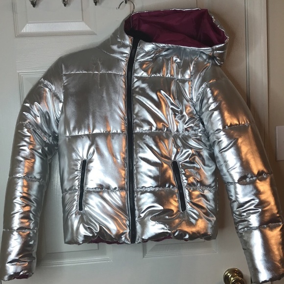 silver bubble coat